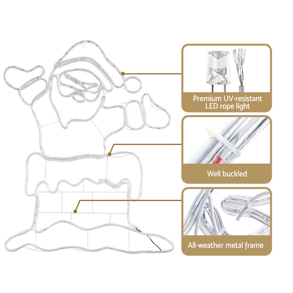 1M Christmas Lights 248 LED Santa Motif Light Decorations Jingle Jollys-3