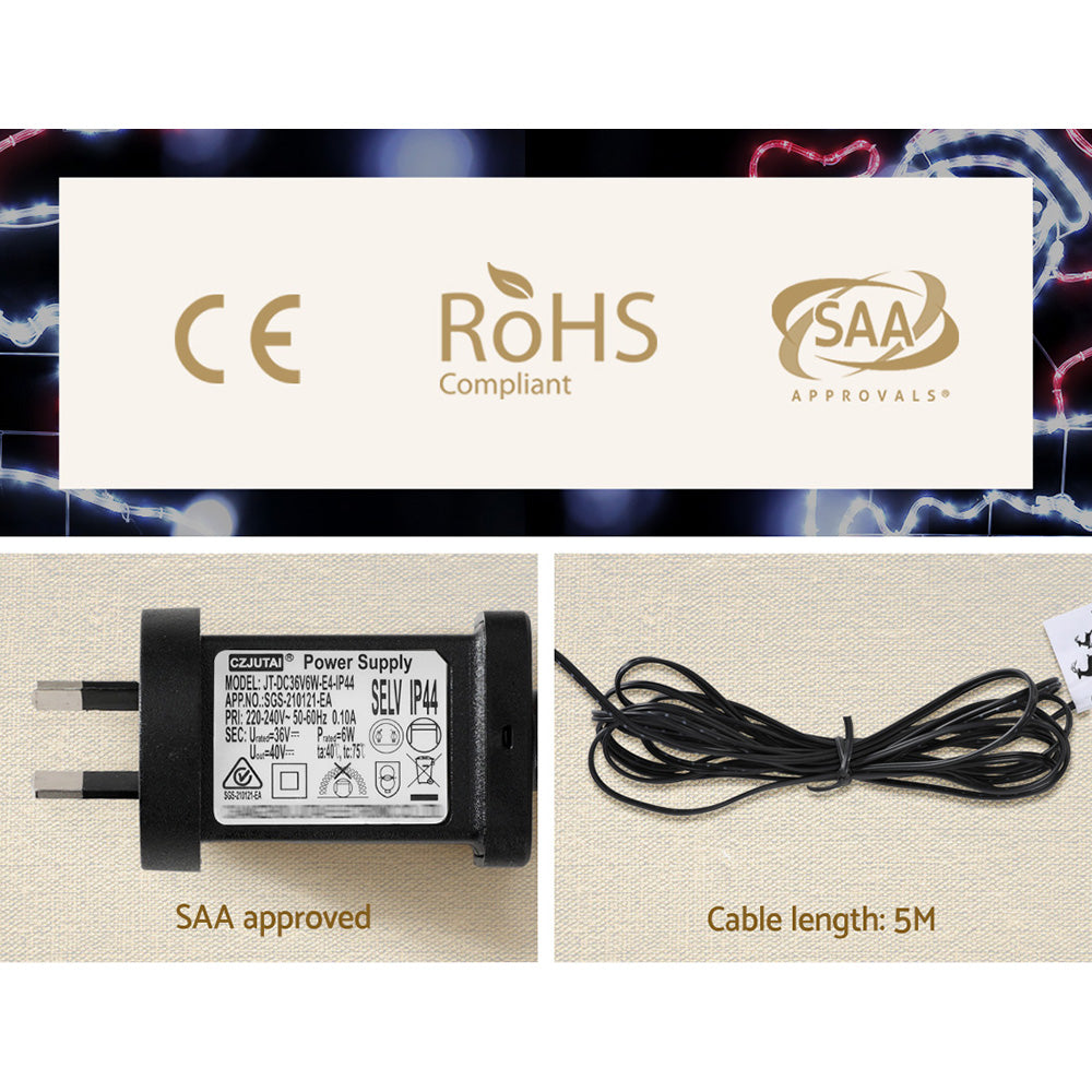 1M Christmas Lights 248 LED Santa Motif Light Decorations Jingle Jollys-5