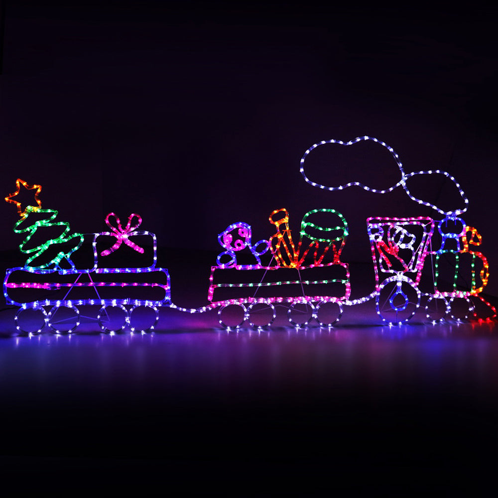 2.1M Christmas Lights 631 LED Train Motif Light Decorations Jingle Jollys-0