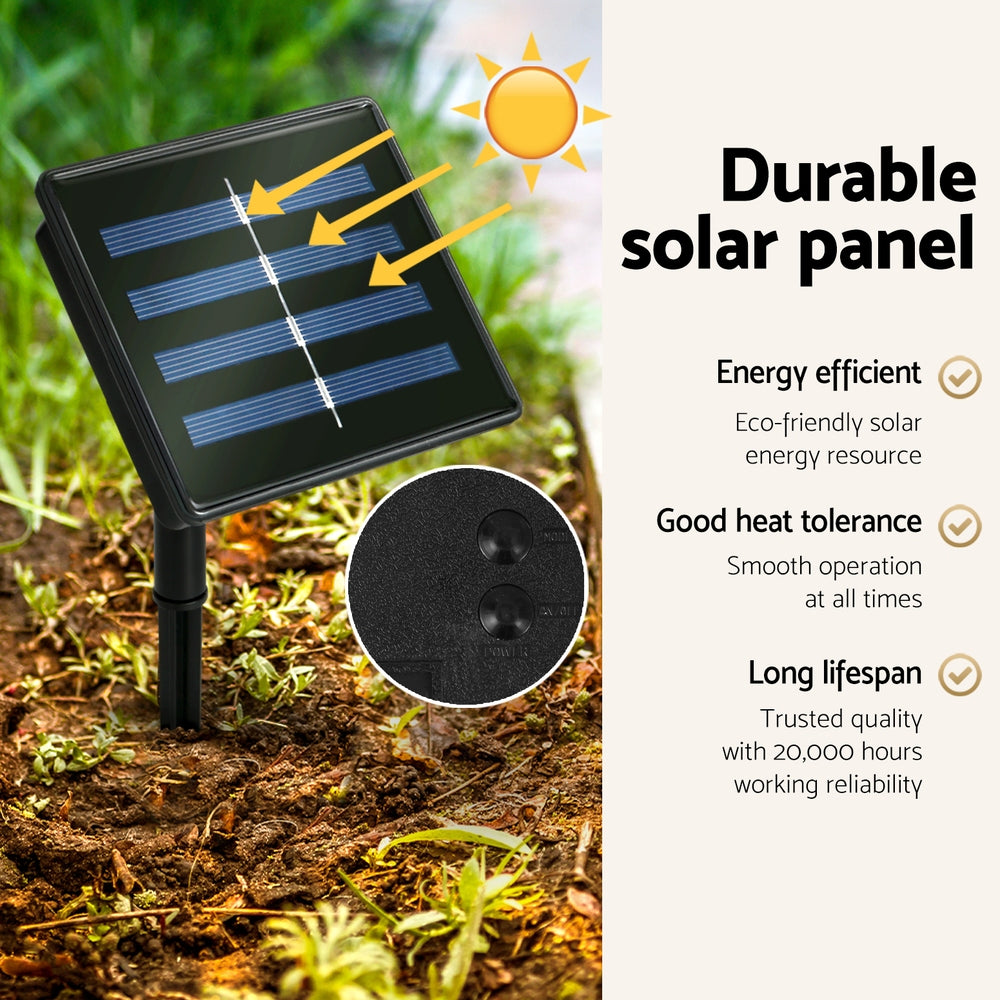 0.6M Christmas Lights 50 LED Motif Solar Wreath Xmas Decorations Jingle Jollys-4