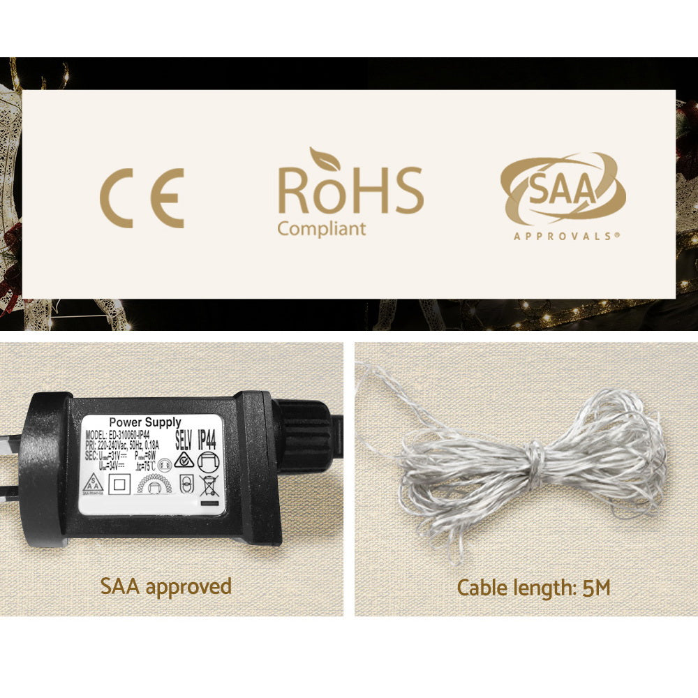 215 LED Christmas Lights Reindeer Sleigh Decorations Jingle Jollys-6