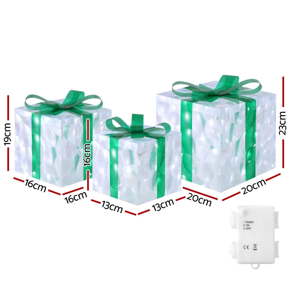 3 PCS Christmas Lights 70 LED Fairy Light Gift Box Jingle Jollys-1
