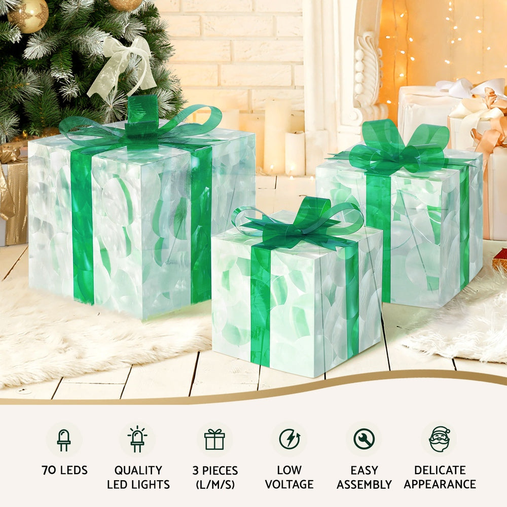 3 PCS Christmas Lights 70 LED Fairy Light Gift Box Jingle Jollys-3