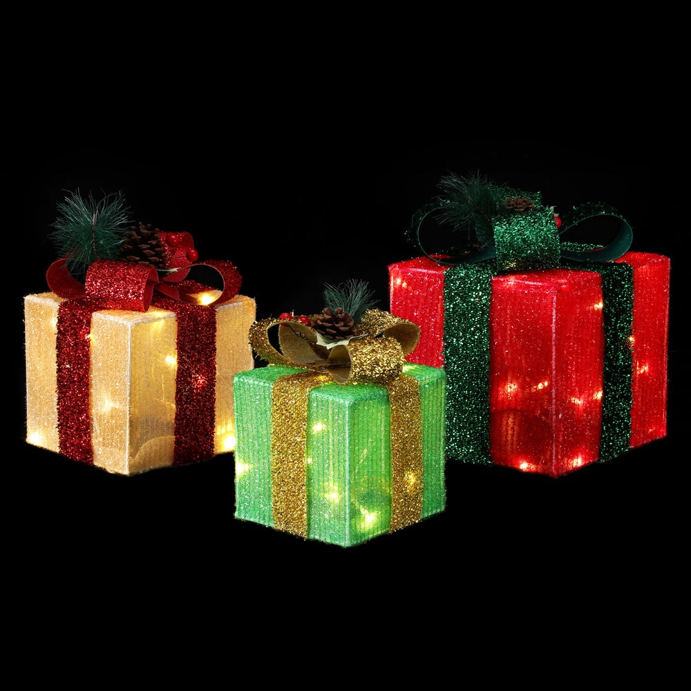 3 PCS Christmas Lights 60 LED Fairy Light Gift Box Jingle Jollys-0