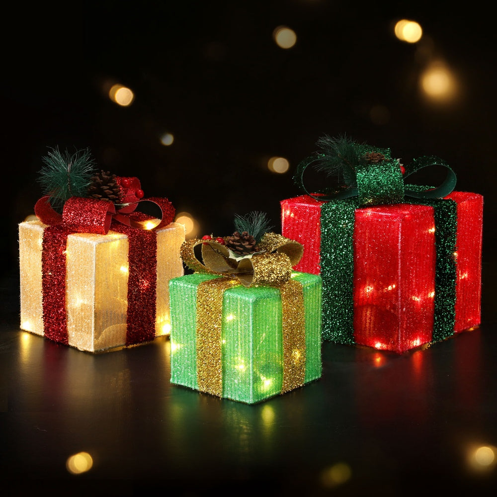 3 PCS Christmas Lights 60 LED Fairy Light Gift Box Jingle Jollys-6