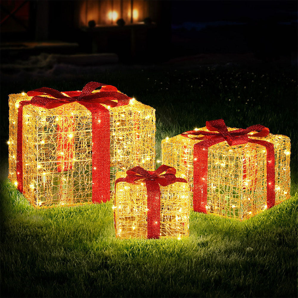 3 PCS Christmas Lights 240 LED Fairy Light Gift Box Decorations Jingle Jollys-6