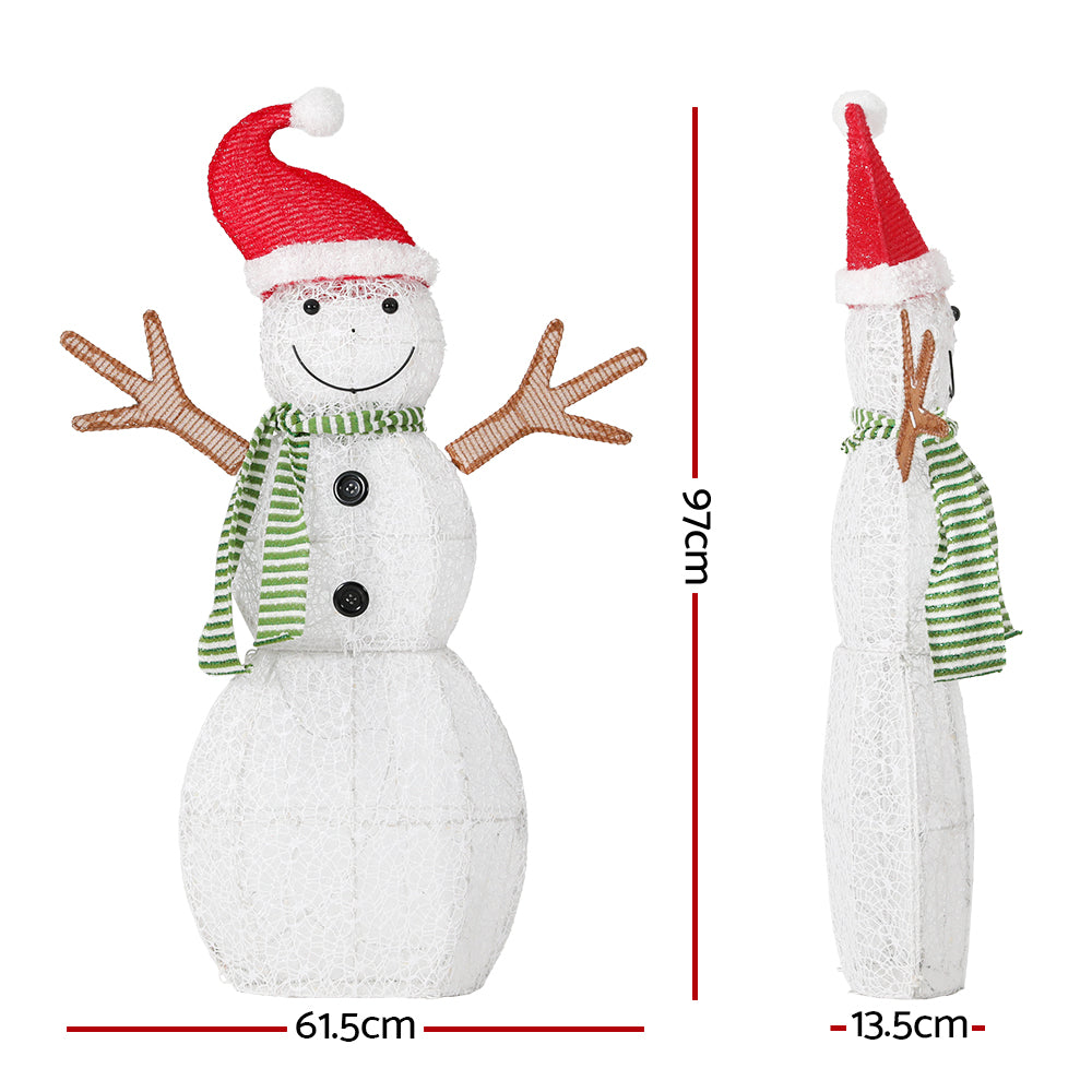 0.97M Christmas Lights Snowman 80 LED Decorations Jingle Jollys-2