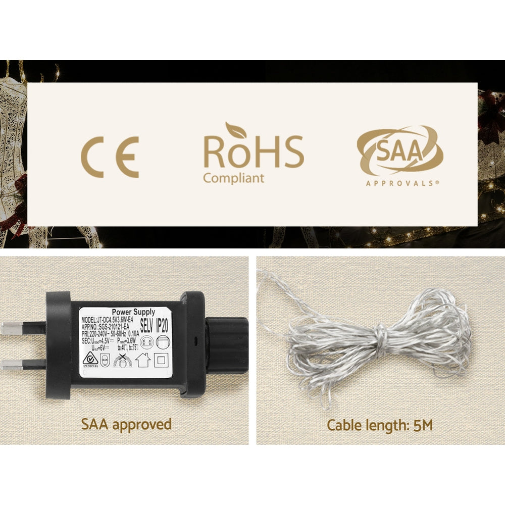 0.97M Christmas Lights Snowman 80 LED Decorations Jingle Jollys-5