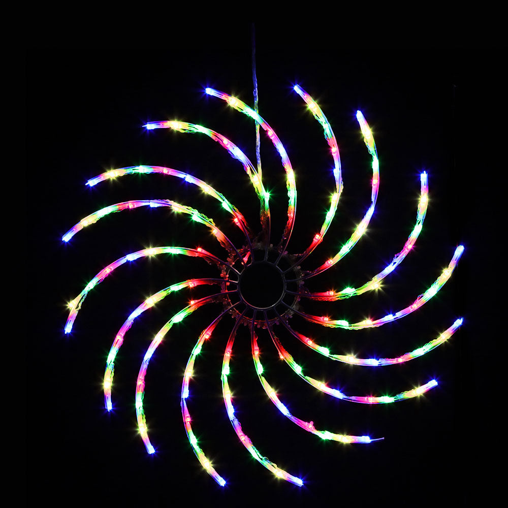 0.5M Christmas Lights 128 LED Spin Motif Light Decorations Jingle Jollys-0