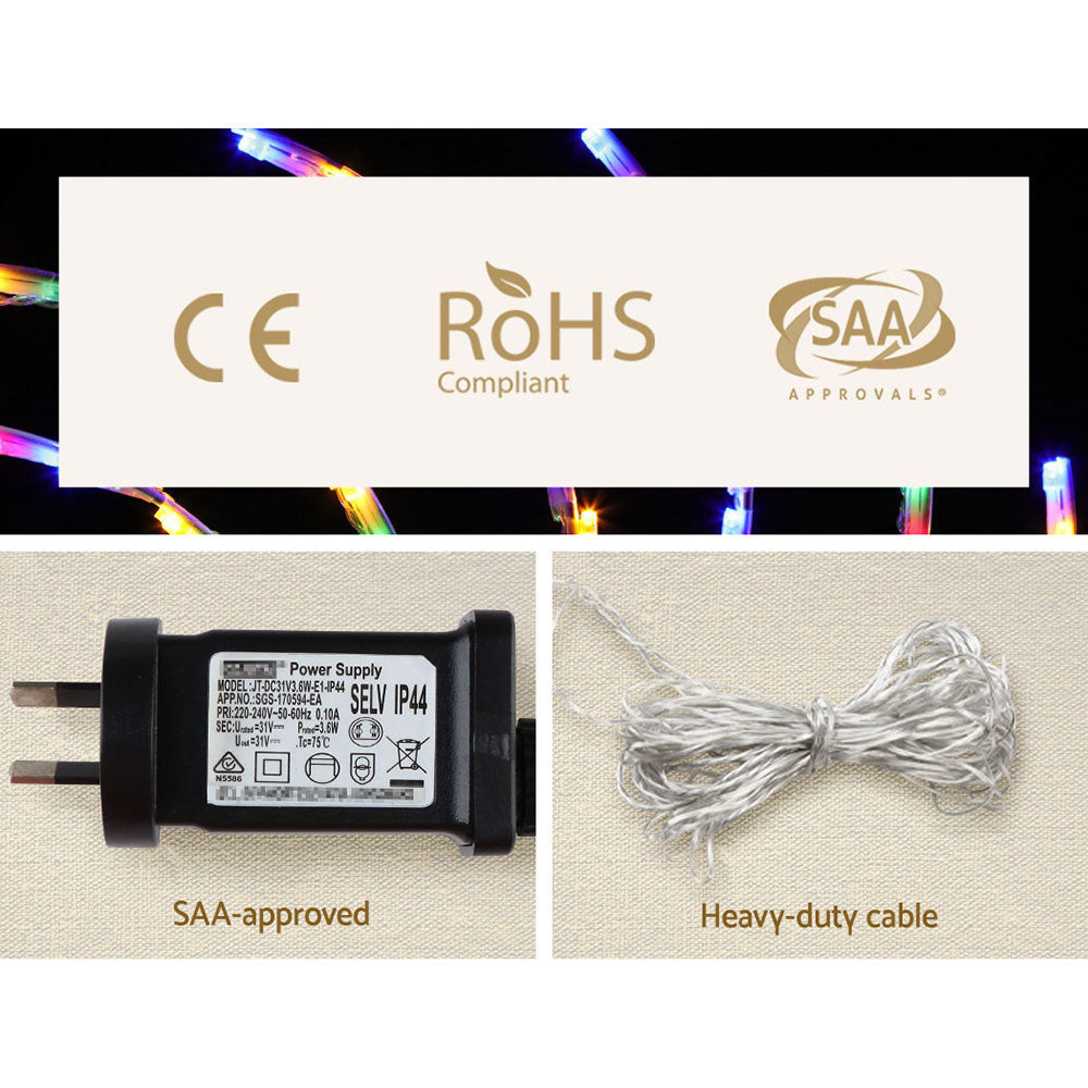 0.5M Christmas Lights 128 LED Spin Motif Light Decorations Jingle Jollys-6