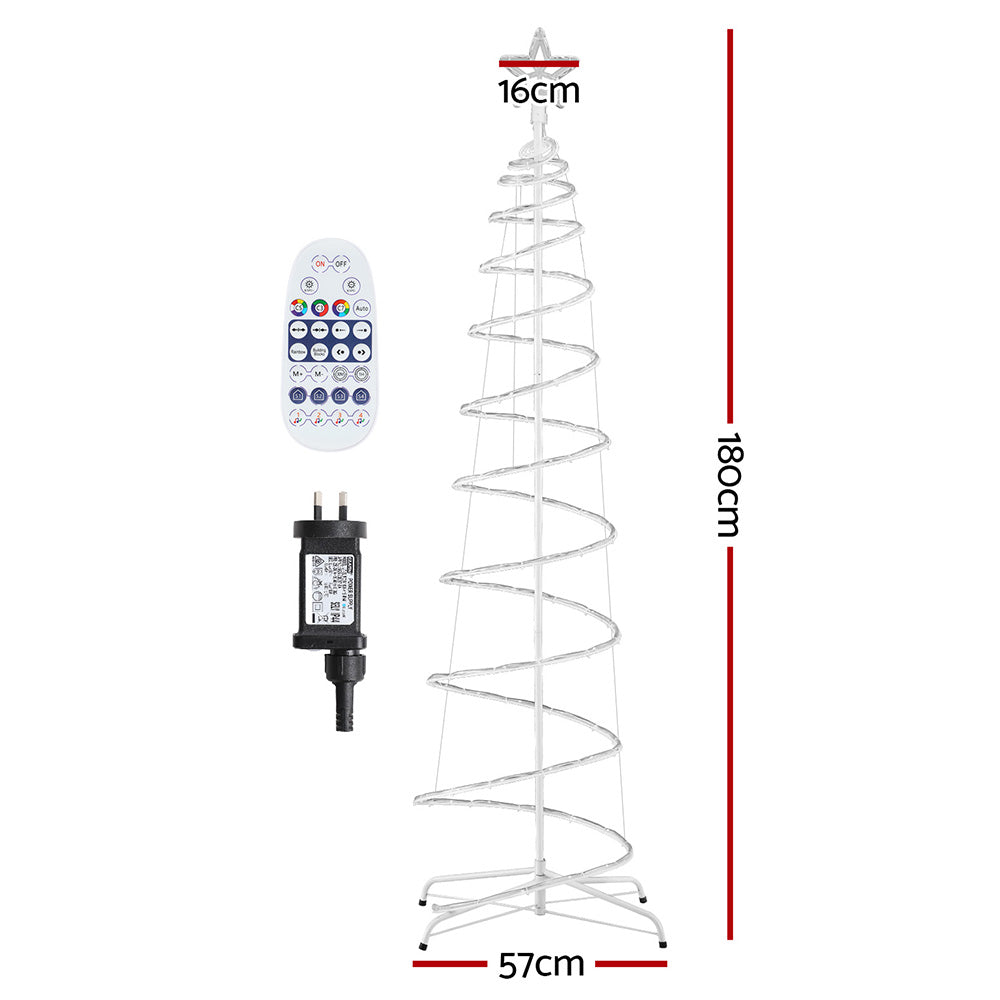 Jingle Jollys Christmas Tree 1.8m 100 RGB LED Rope Lights Xmas Trees Decoration-1