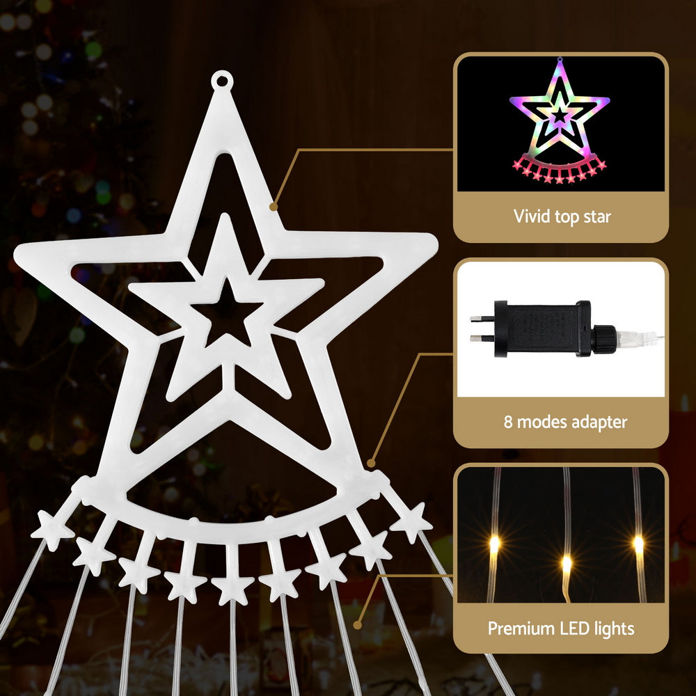 Jingle Jollys 3.8M Christmas Lights Waterfall String Light 340 LED-5