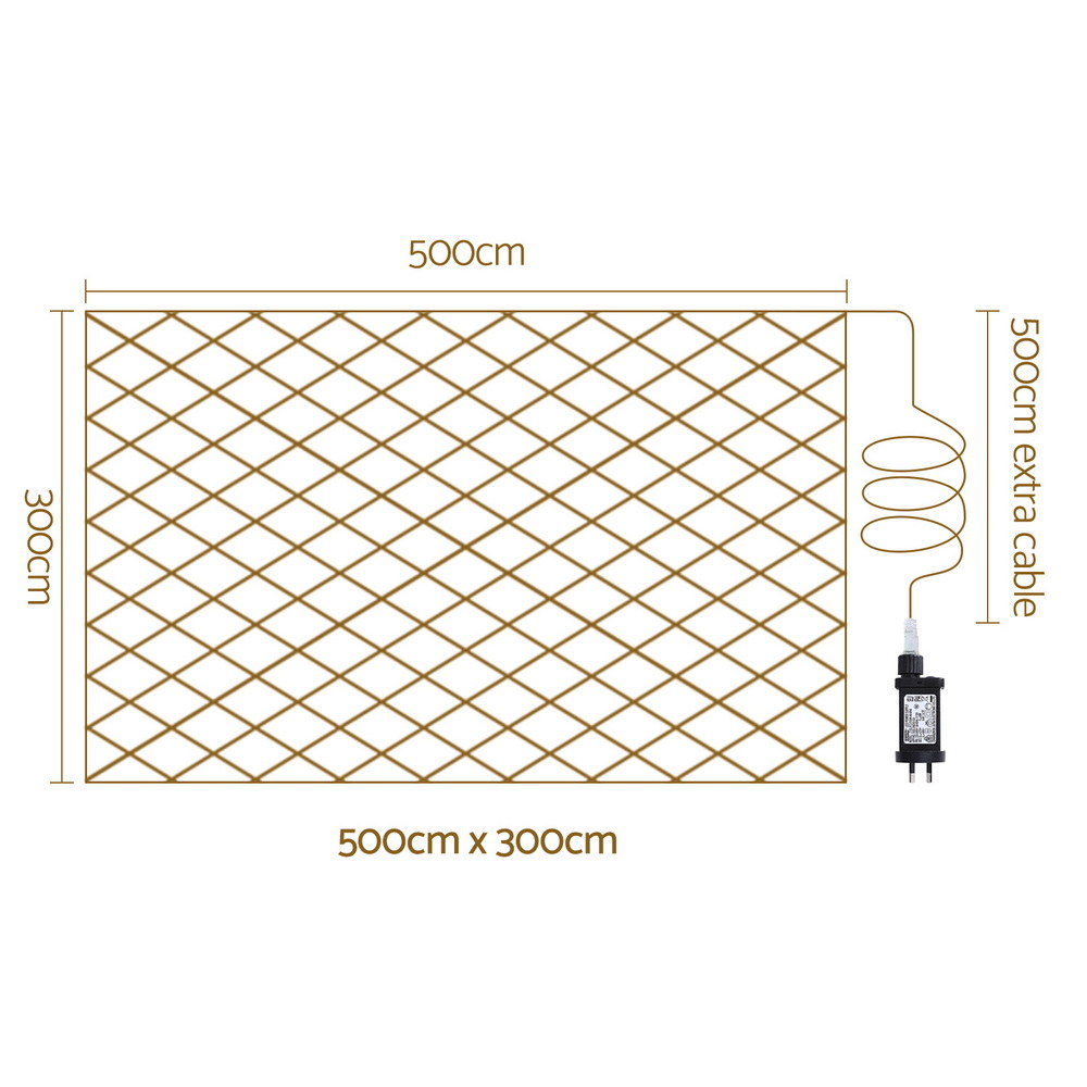 Jingle Jollys Christmas Lights 5Mx3M Net String Light 600 LED Colourful Beads-1