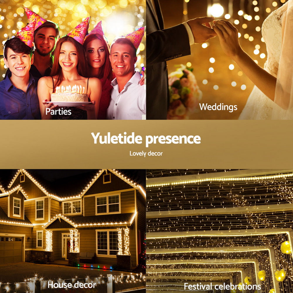 2Mx3M Christmas Lights Net String Light Decorations Warm 504 LED Jingle Jollys-4