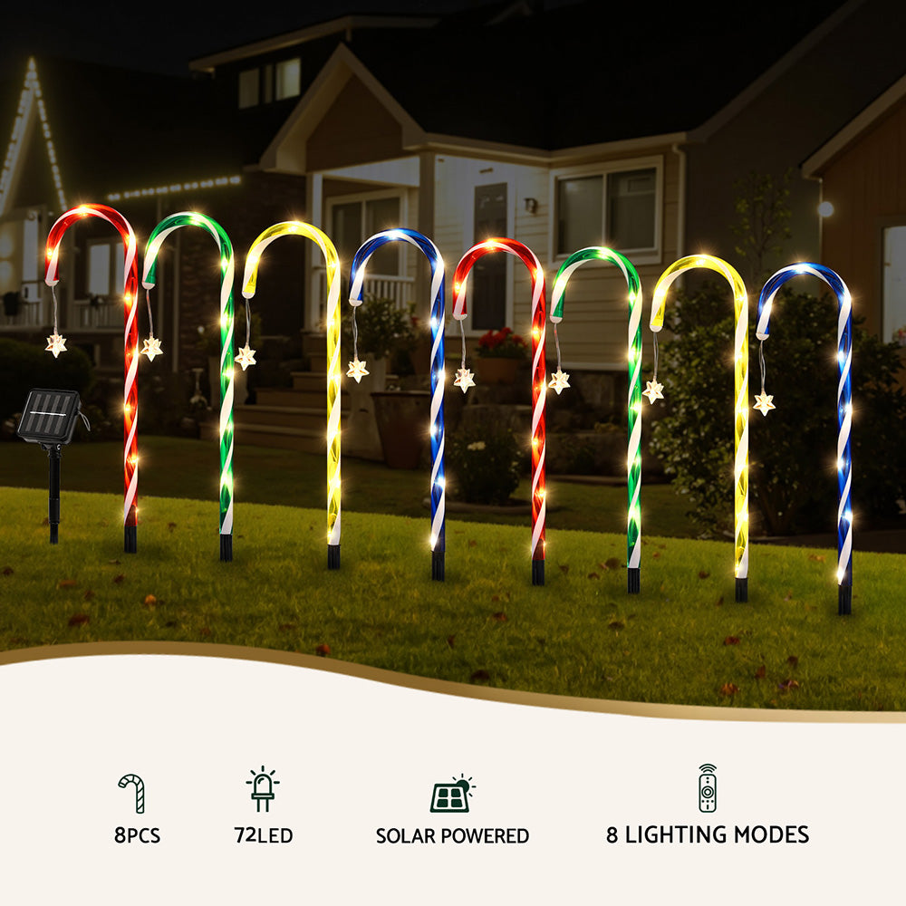 Jingle Jollys 8 PCS Christmas Lights Path Ground Light Garden Decorations 72 LED-3