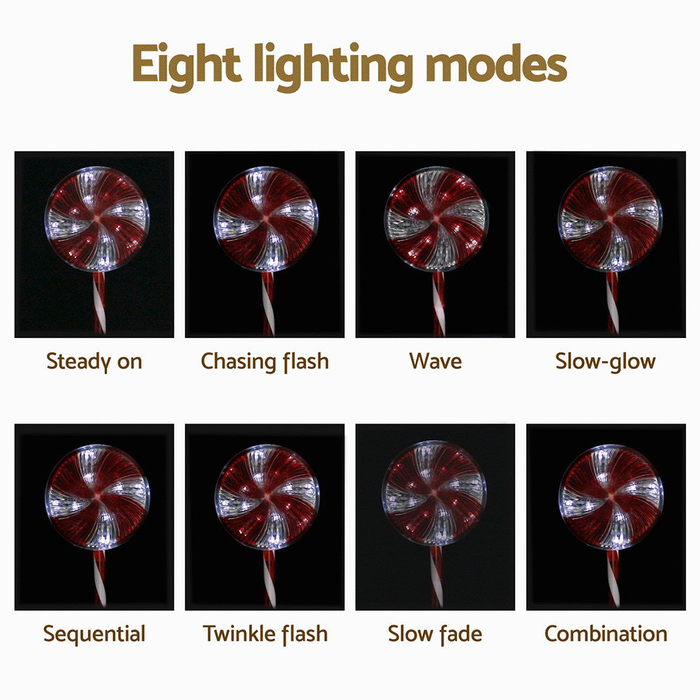 4 PCS Christmas Lights Path Ground Light Garden Decoration 112 LED Jingle Jollys-5