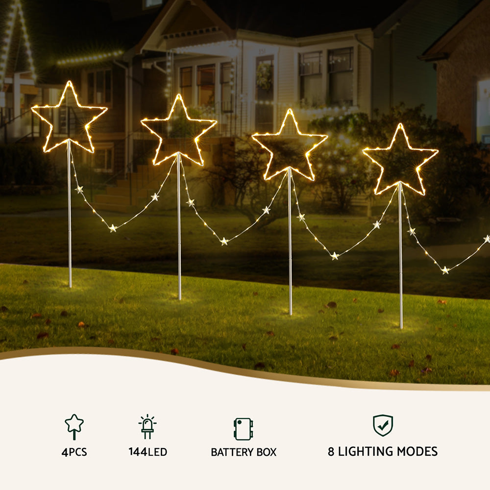 Jingle Jollys 4 PCS Christmas Lights Path Ground Light Garden Decorations 144 LED-3