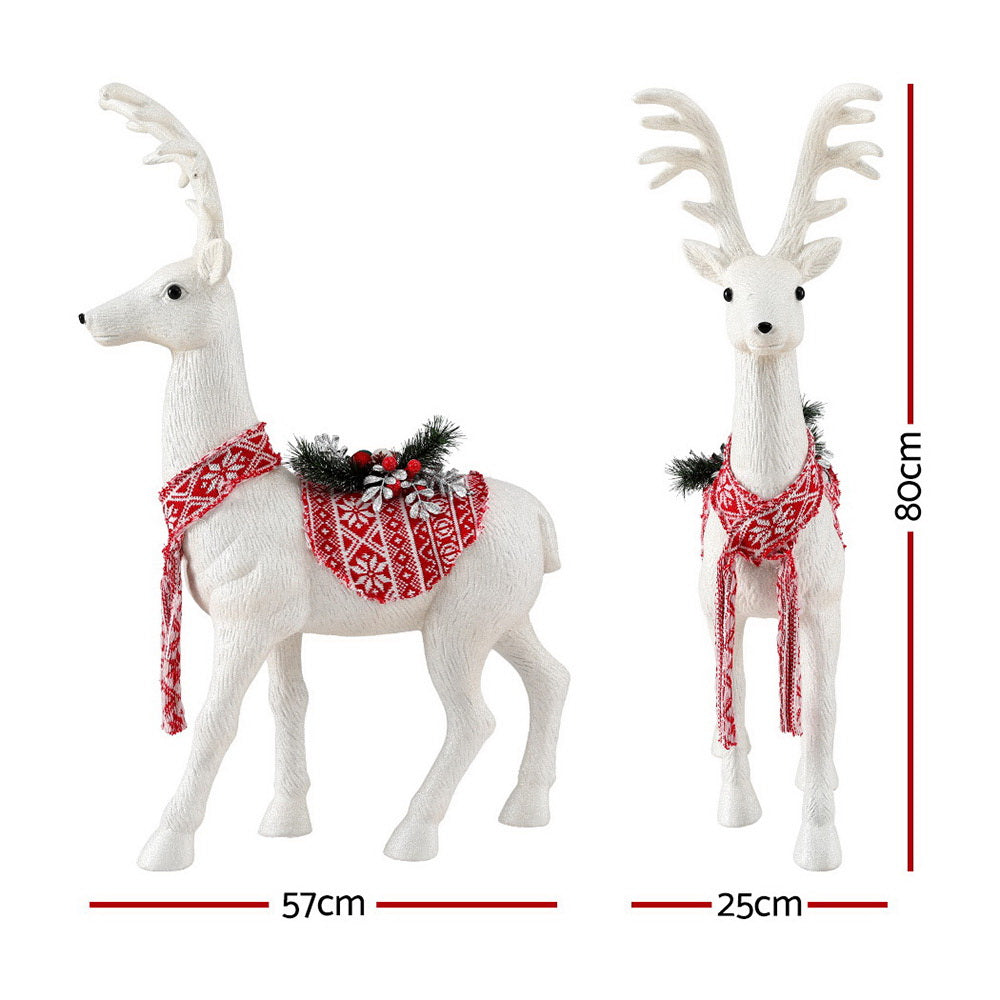 Jingle Jollys Christmas Reindeer 80cm Glitter Deer Ornaments Party Decorations-1