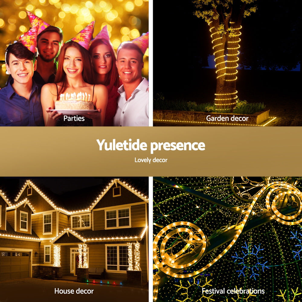 20M Christmas Lights String Rope Light Decorations 600 LED Warm Jingle Jollys-3