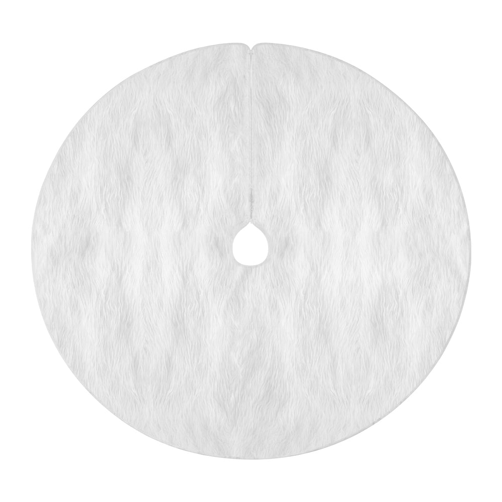 Jingle Jollys Christmas Tree Skirt 90cm Plush Xmas Fluffy Ornaments Decor White-0