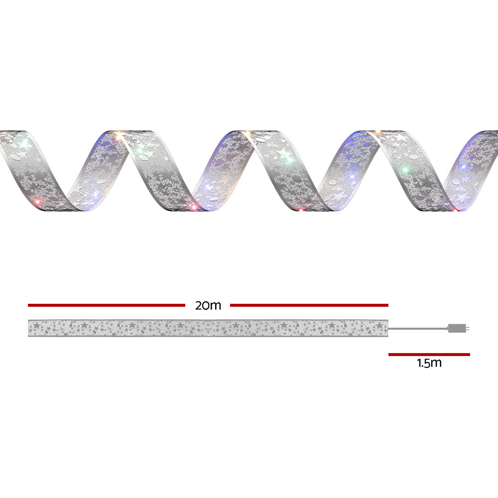 20M Christmas Lights Ribbon Fairy Light 200 LED Colored Jingle Jollys-1