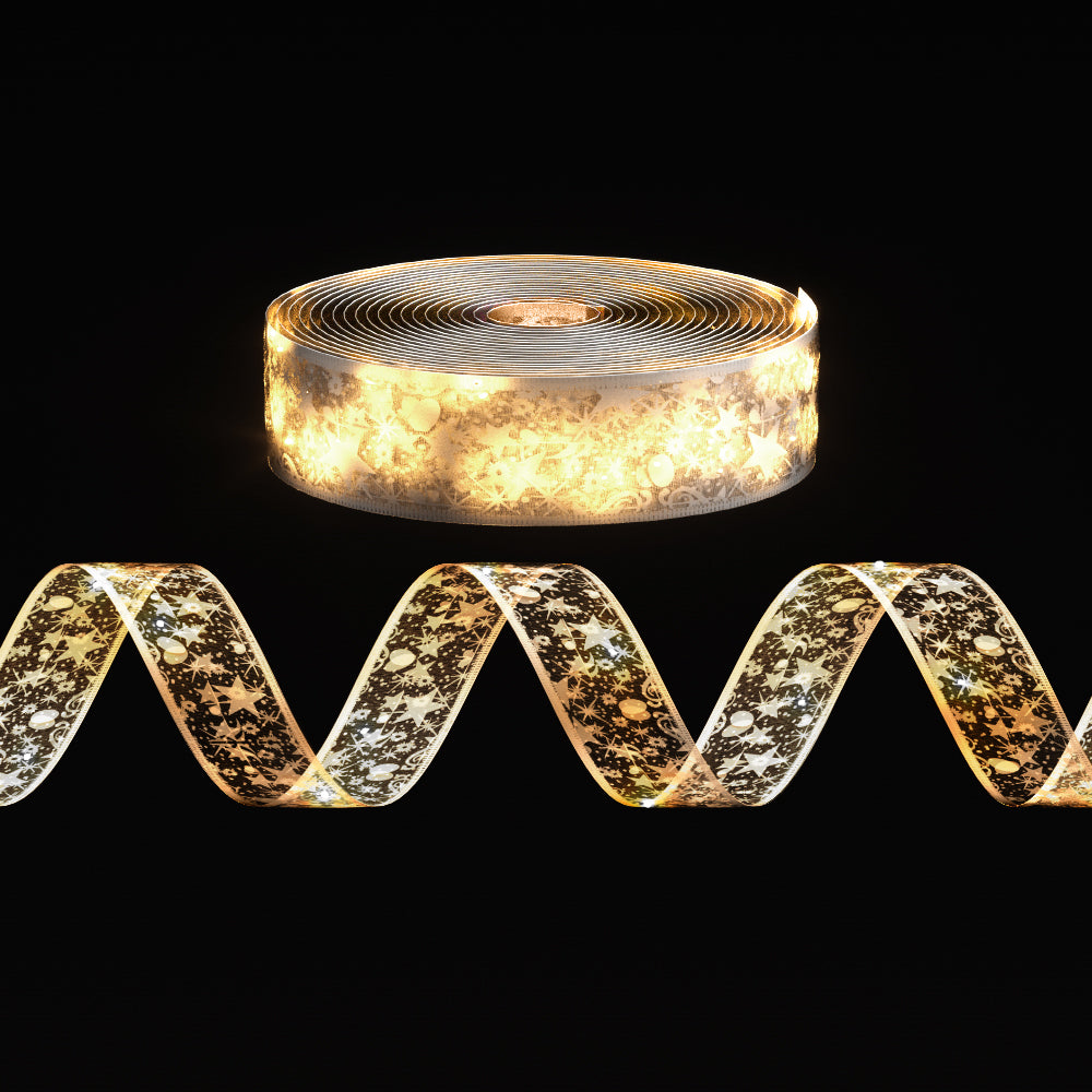 20M Christmas Lights Ribbon Fairy Light 200 LED Warm Jingle Jollys-0