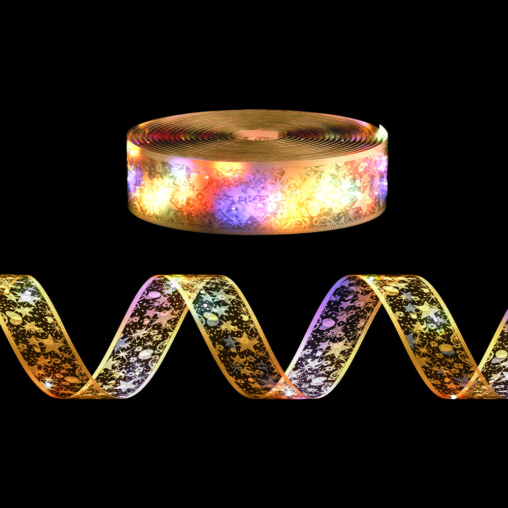 Jingle Jollys 20M Christmas Lights Fairy Ribbon Light 200 LED Xmas Decor Golden-2