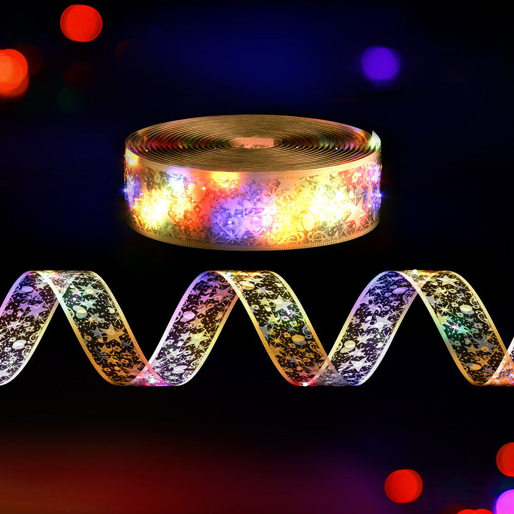 Jingle Jollys 20M Christmas Lights Fairy Ribbon Light 200 LED Xmas Decor Golden-6