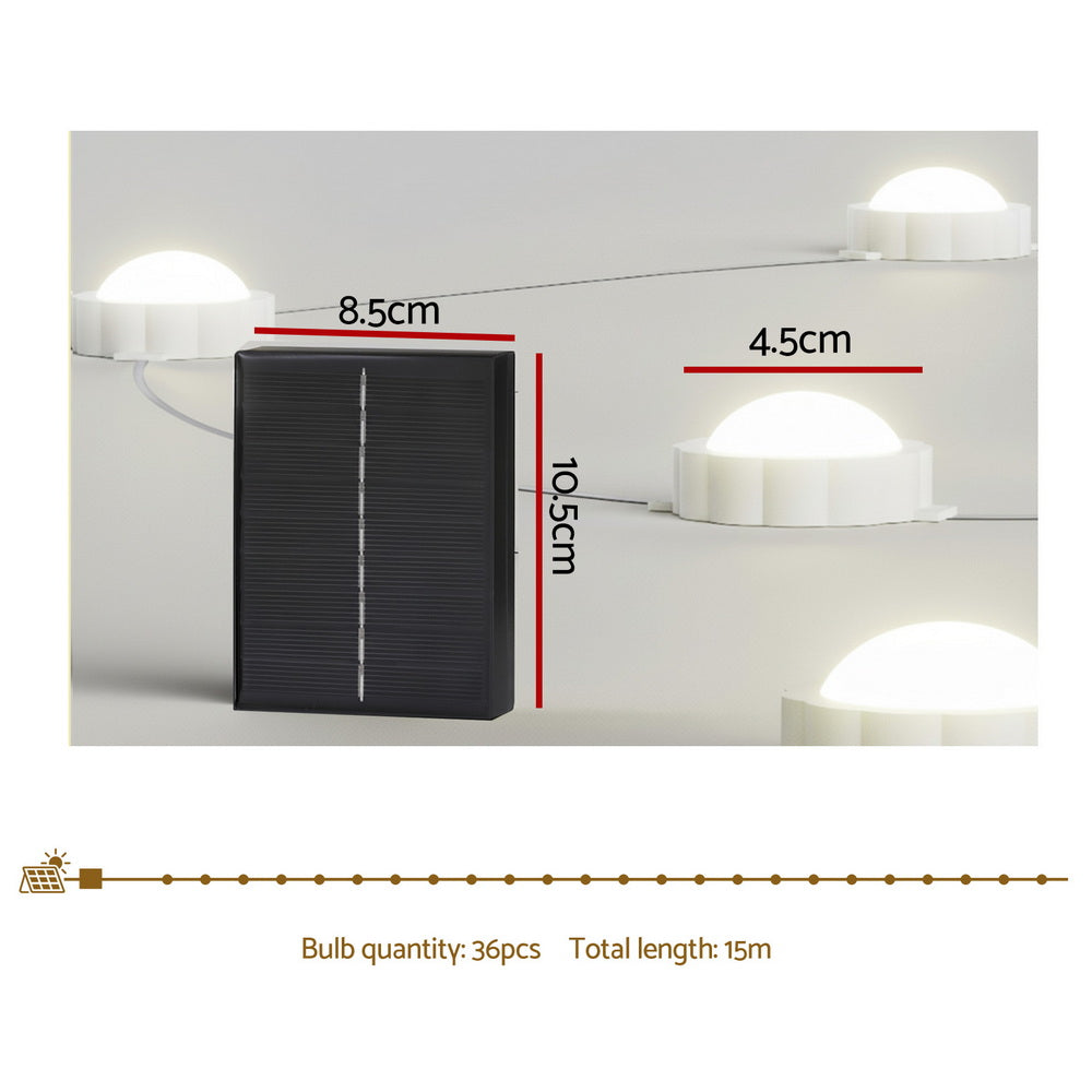 Jingle Jollys 15M Christmas Lights Permanent String Eaves Light 36 LED Decoration-1