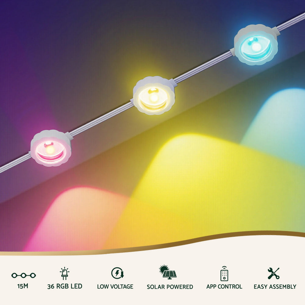 Jingle Jollys 15M Christmas Lights Permanent String Eaves Light 36 LED Decoration-3