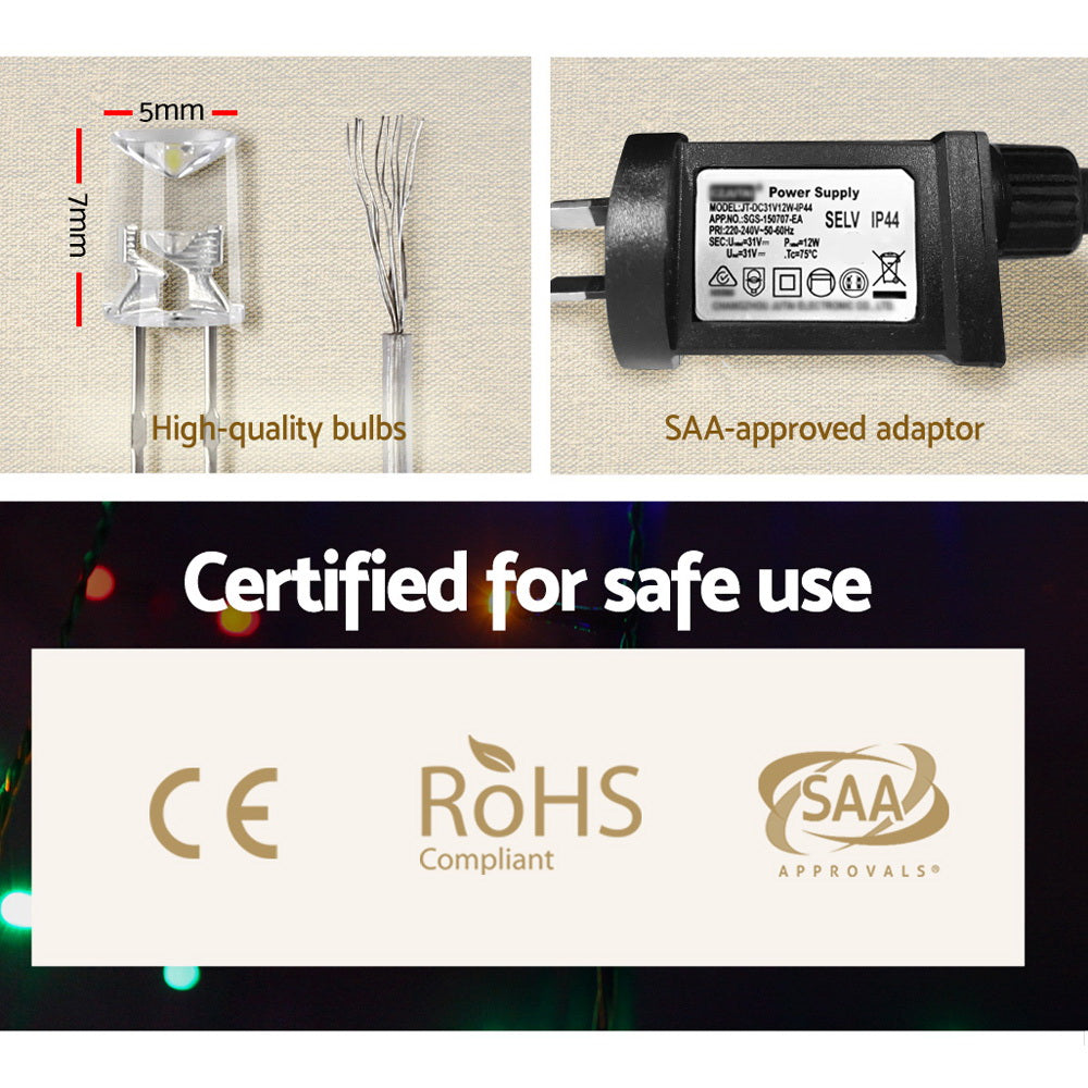 100M Christmas Lights String Fairy Light 500 LED Colourful Jingle Jollys-4