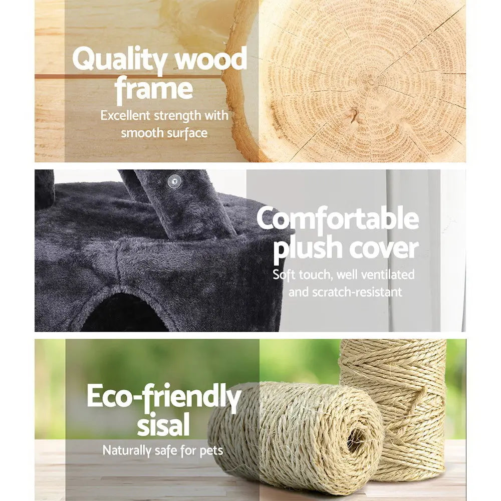 i.Pet Cat Tree 120cm Tower Scratching Post Scratcher Wood Condo House Bed Toys-3