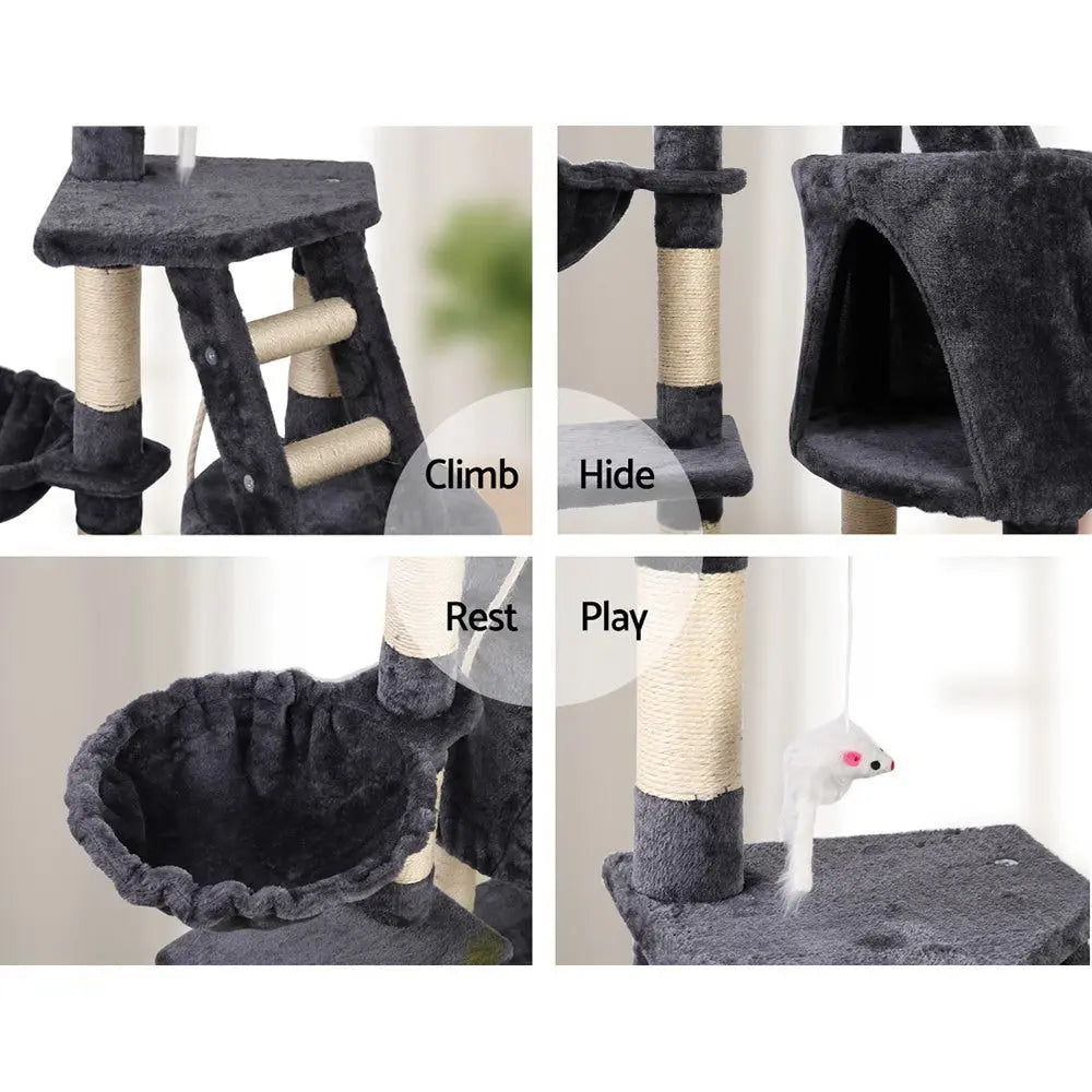 i.Pet Cat Tree 120cm Tower Scratching Post Scratcher Wood Condo House Bed Toys-4